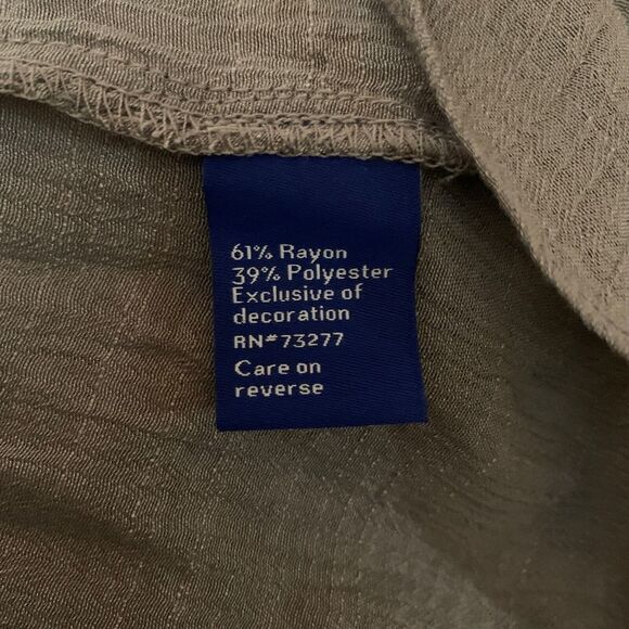 APT. 9 Womens Size Large Gray Pom Pom Bell Sleeves Blouse Top NWT - Picture 6 of 7